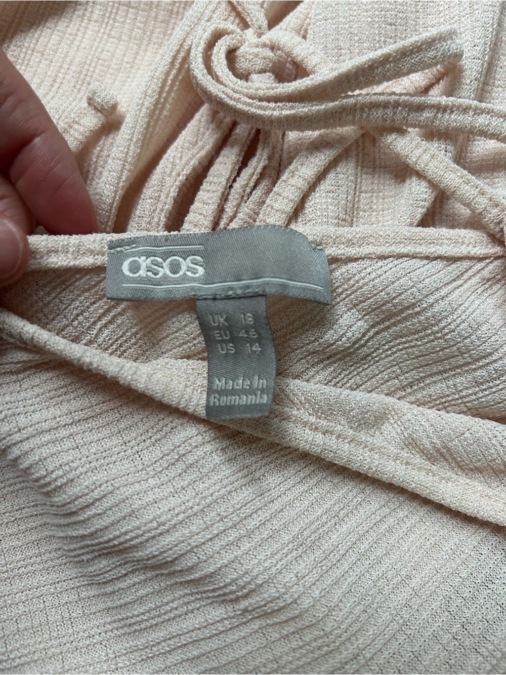 ASOS Blush Cream Mini Dress with Button Front - Picture 3 of 4